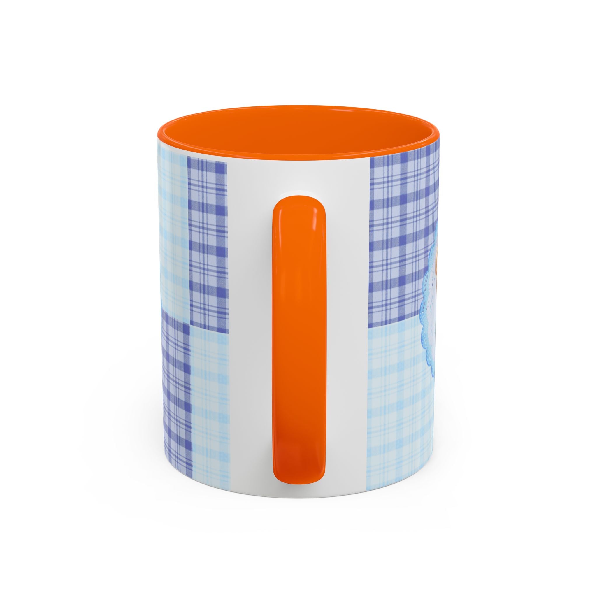 Blue Teddy Bear Plaid Accent Coffee Mug — Baby Shower Newborn Gift (11/15oz)