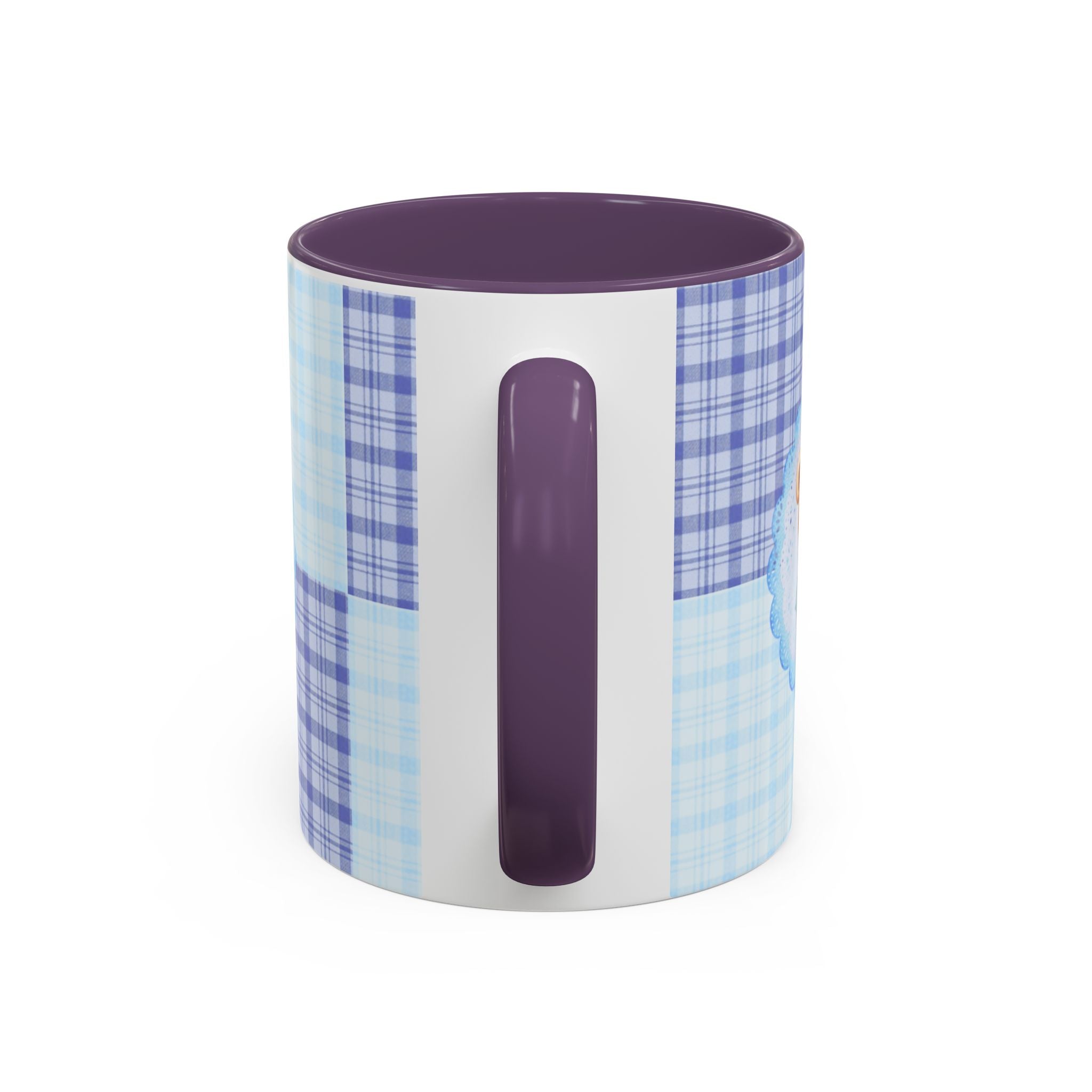 Blue Teddy Bear Plaid Accent Coffee Mug — Baby Shower Newborn Gift (11/15oz)
