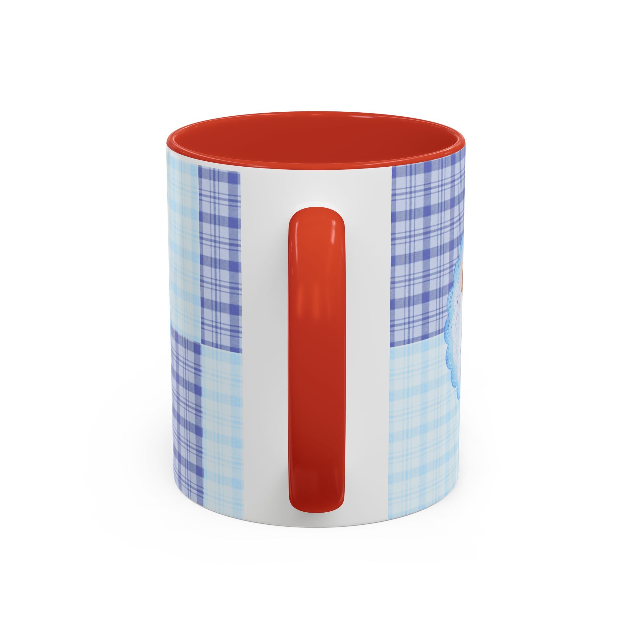 Blue Teddy Bear Plaid Accent Coffee Mug — Baby Shower Newborn Gift (11/15oz)