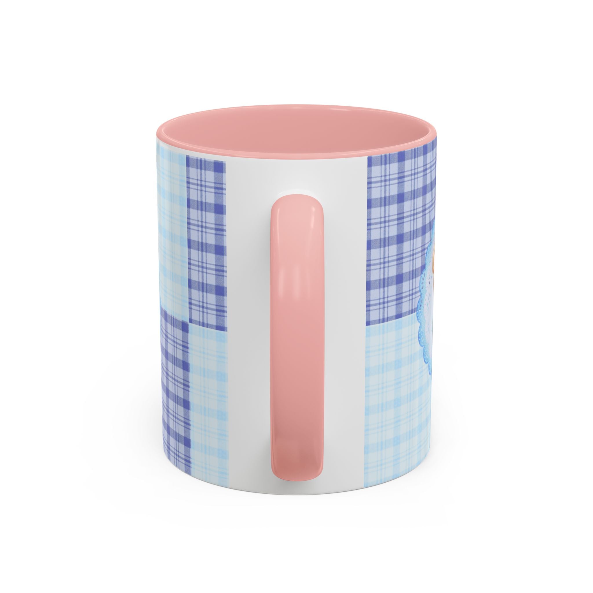Blue Teddy Bear Plaid Accent Coffee Mug — Baby Shower Newborn Gift (11/15oz)